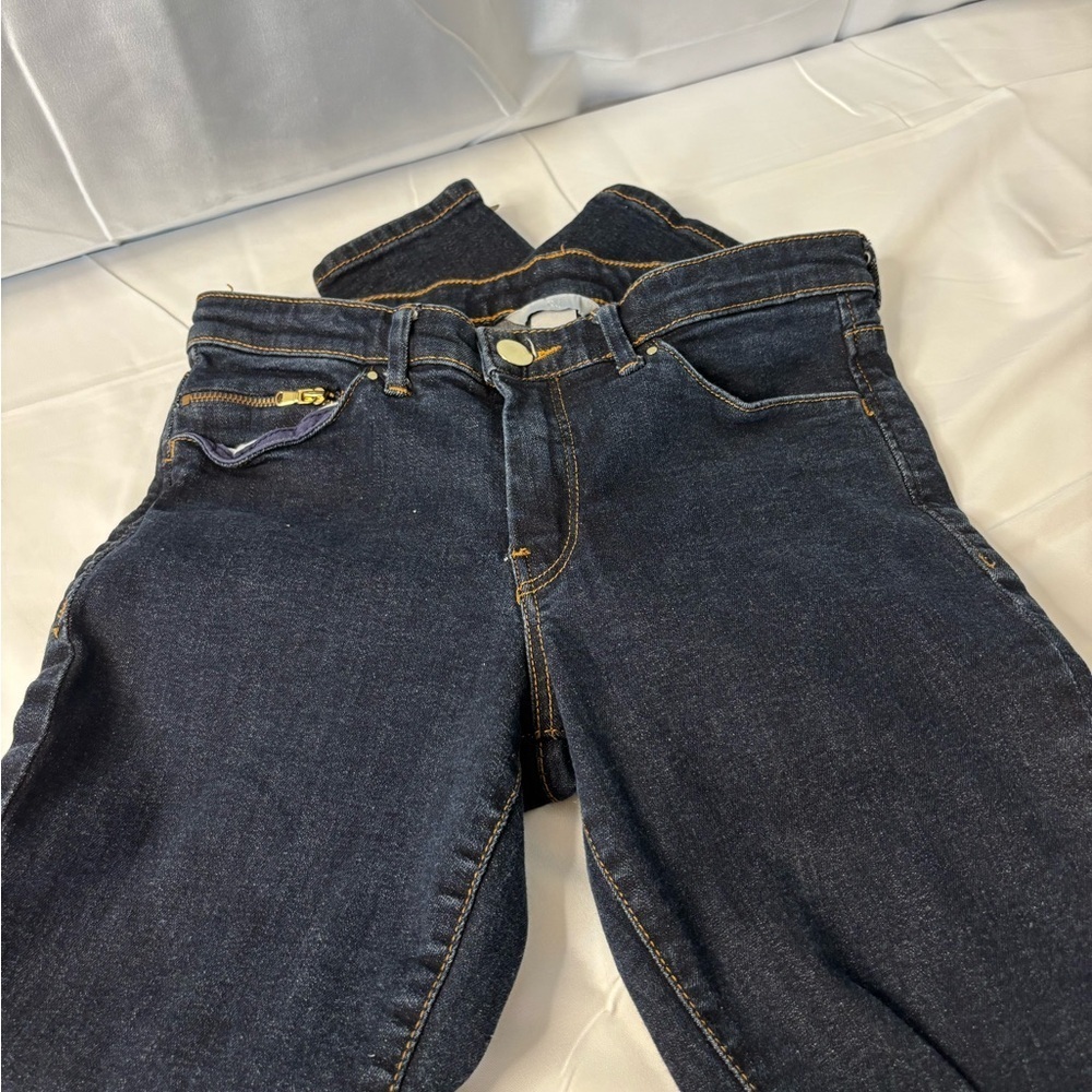 H&M Dark Blue Skinny Jeans – Zipper Ankle – Size 6 - Picture 7 of 13